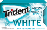 Trident White Gum Wintergreen Flavor Sugar Free Gum Quantity 16 Pieces Per Pack 9 Packs Per Box Sweet Browse at UsaCandyWholesale.Com